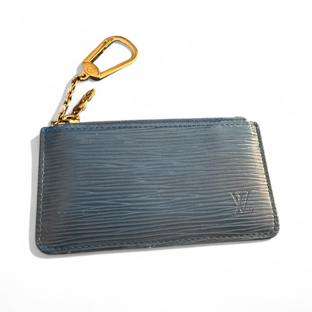 Authentic Louis Vuitton Epi Coin Noir Key Cles Blue